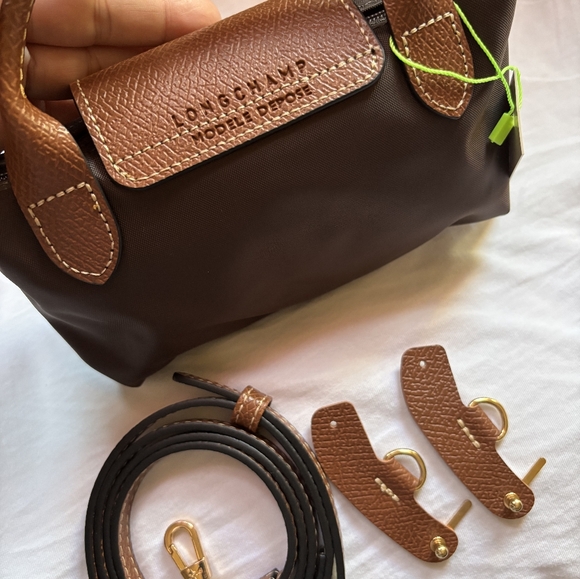 Longchamp Chocolate Brown Color Mini Bag with Removable Strap NWT - Picture 3 of 6